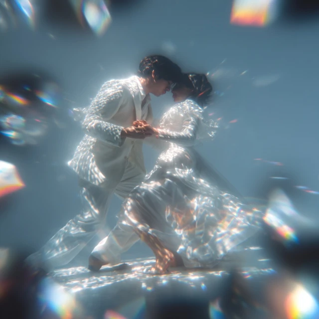 Dreamlike Dance Couple Refraction Art