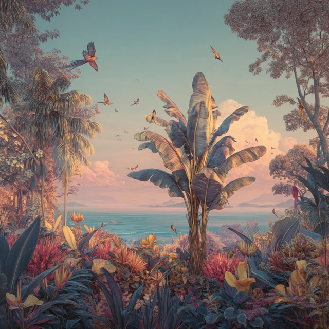 Dreamy Seaside Garden Artwork