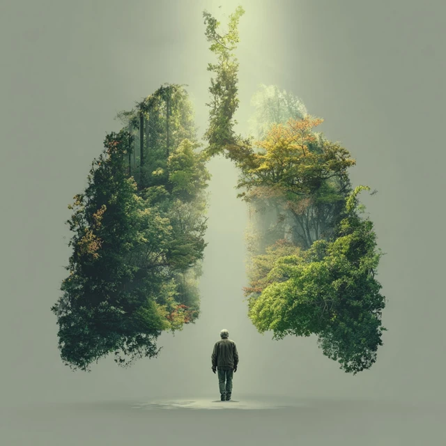 Healthy Lungs Forest Illustration Healthcare Advertisement