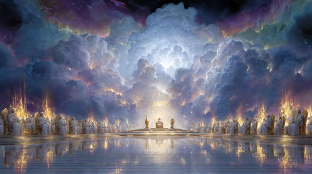Heavenly Throne Room Divine Scene Art