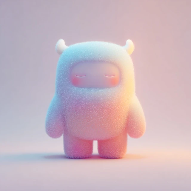 Dreamy Pastel Monster Illustration Calming Artwork