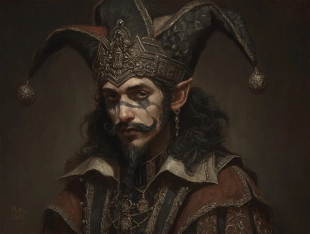 Dungeons and Dragons Elf Jester Dark Fantasy Art