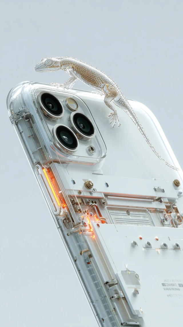 iPhone Lizard Art Transparent Design 3D Render