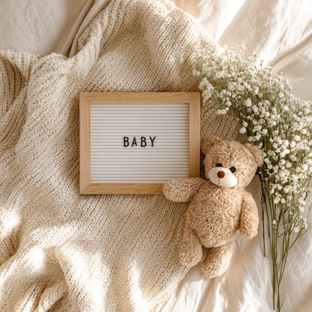 Cozy Pregnancy Announcement Flat Lay