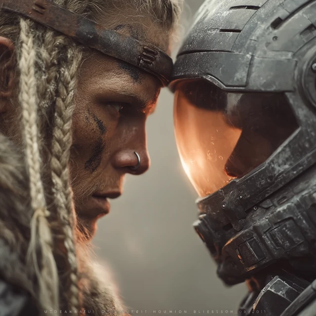 Celtic Warrior vs Astronaut Epic Confrontation