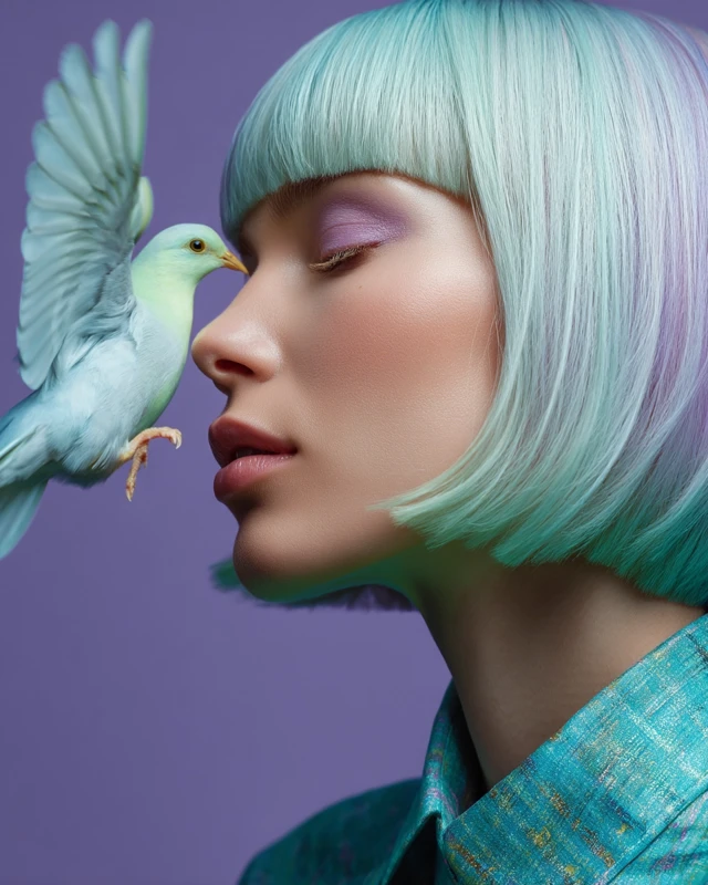 Fashion Photography Bird and Woman Editorial