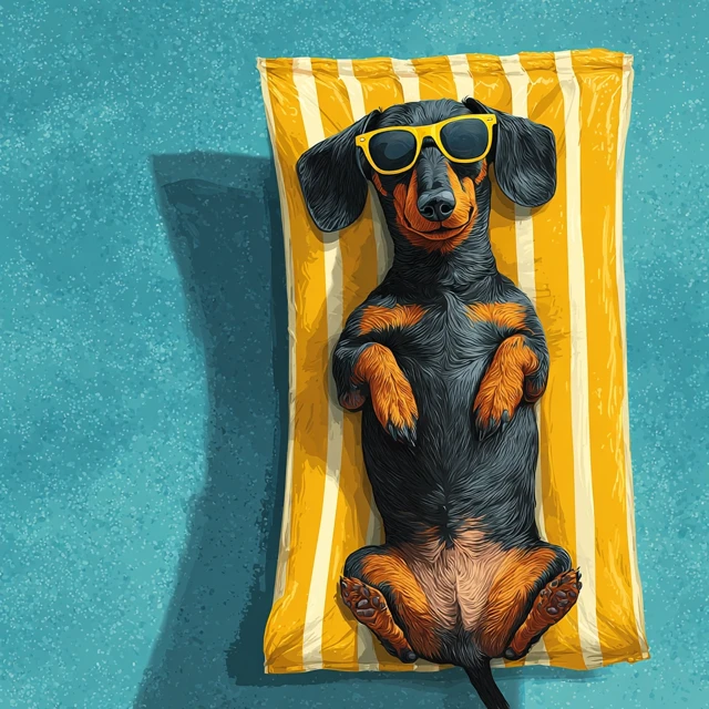 Cute Dachshund Relaxing in the Sun