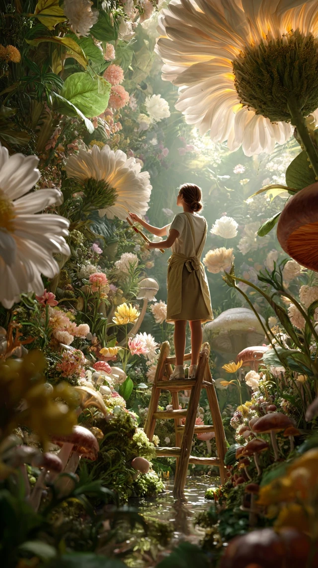 Microworld Garden Giant Flowers Fairytale