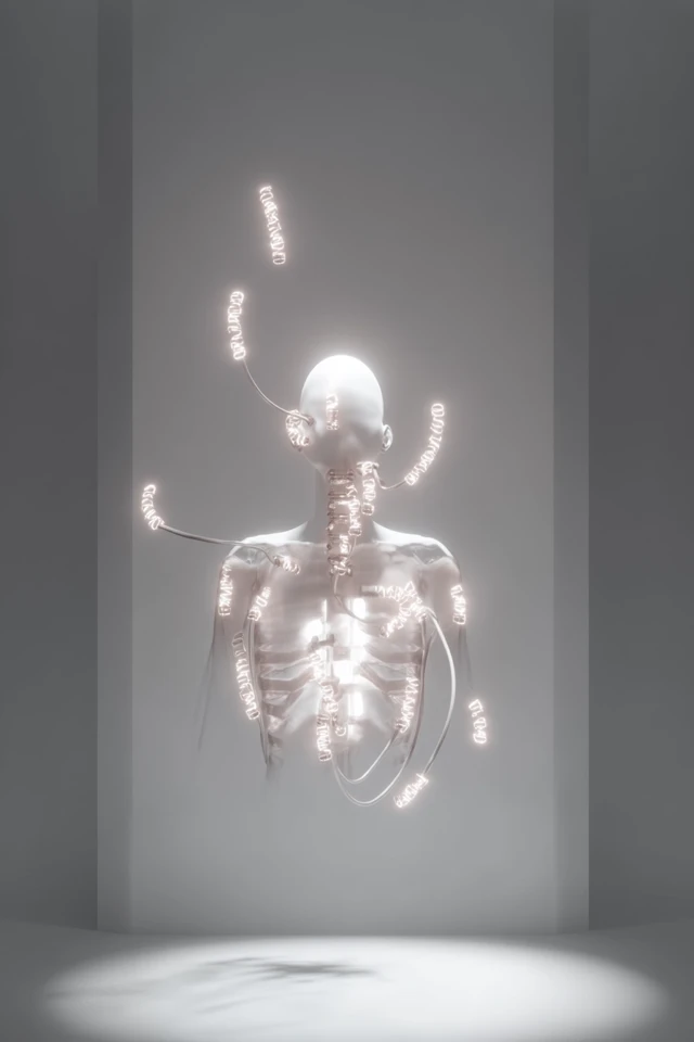 Language Injection Surreal Humanoid Figure