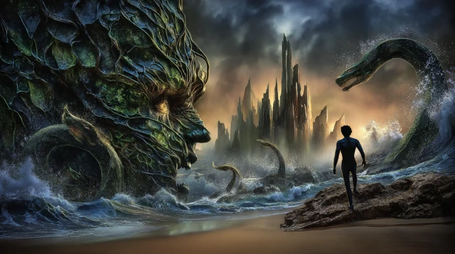 Perseus vs Hydra Mythical Coastline Battle