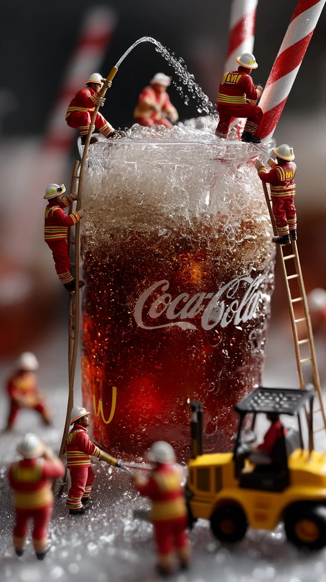 McDonalds Coca-Cola Firefighters Miniature Art