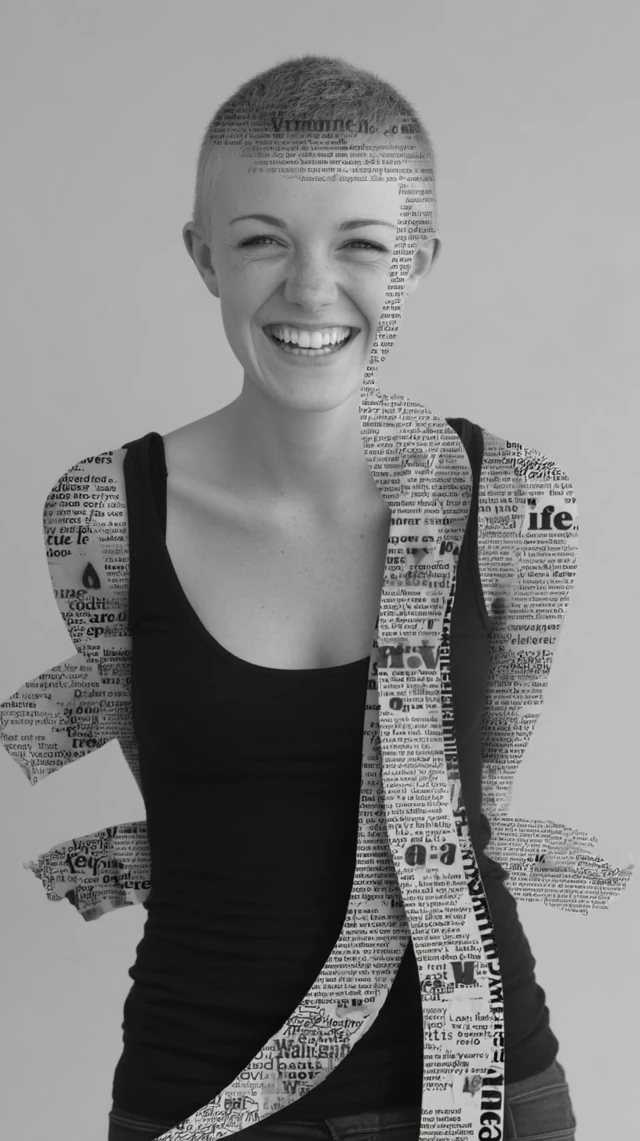 Portrait of a Woman with Typographic Art