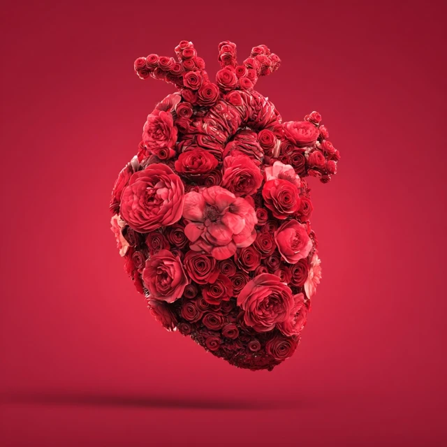 3D Rose Heart Valentines Day