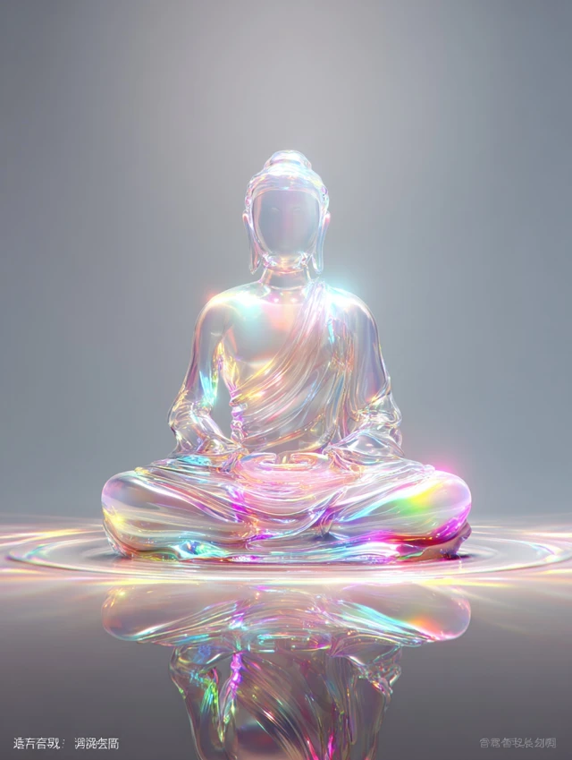 Meditating Buddha Modern Zen Design 3D Render