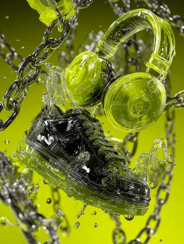 Surreal Hip Hop Still Life Chrome Sneakers And More