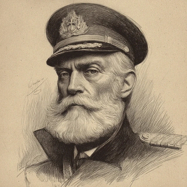Sea Captain Old Days Style Drawing