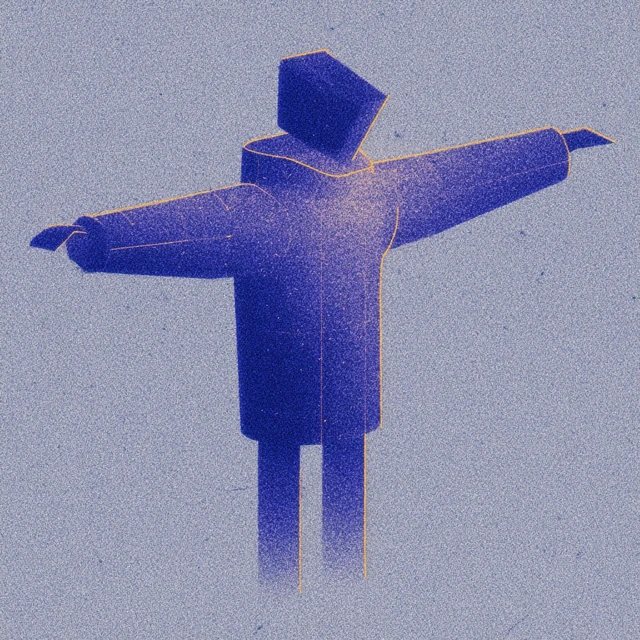 3D Character in T Pose Front View