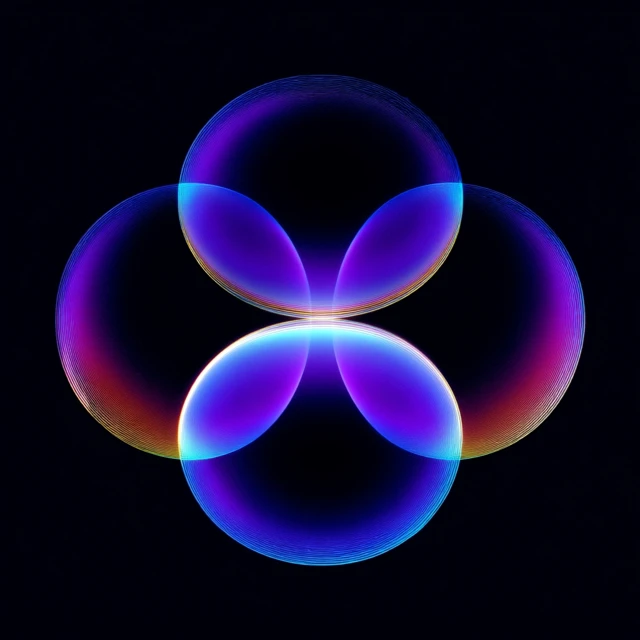 Glowing Neon Circles Abstract Design
