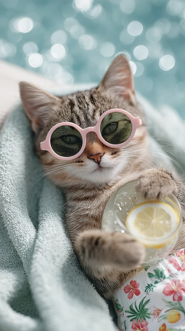Cool Cat Summer Vacation Stock Photo