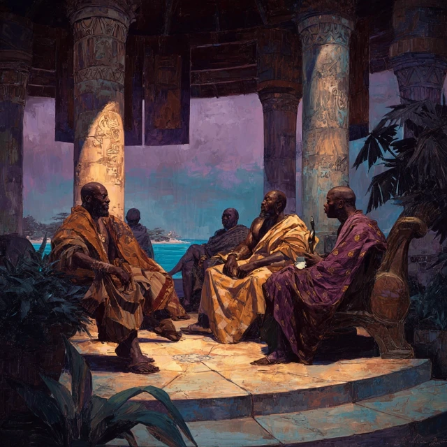 African Noblemen Discussing Politics