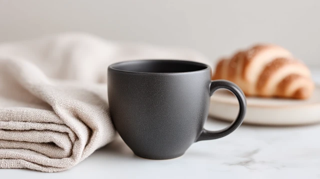 Minimalist Coffee Mug Still Life with Biscuit