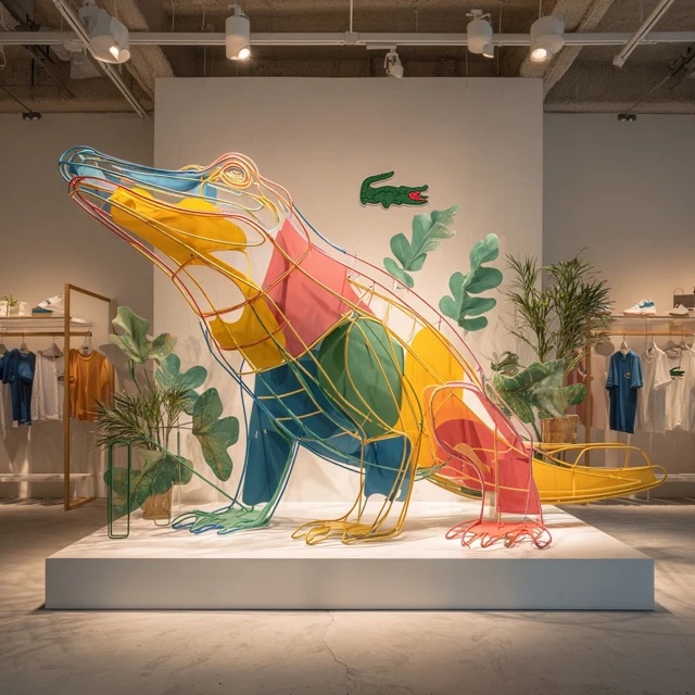Lacoste Concept Store Colorful Crocodile Sculpture