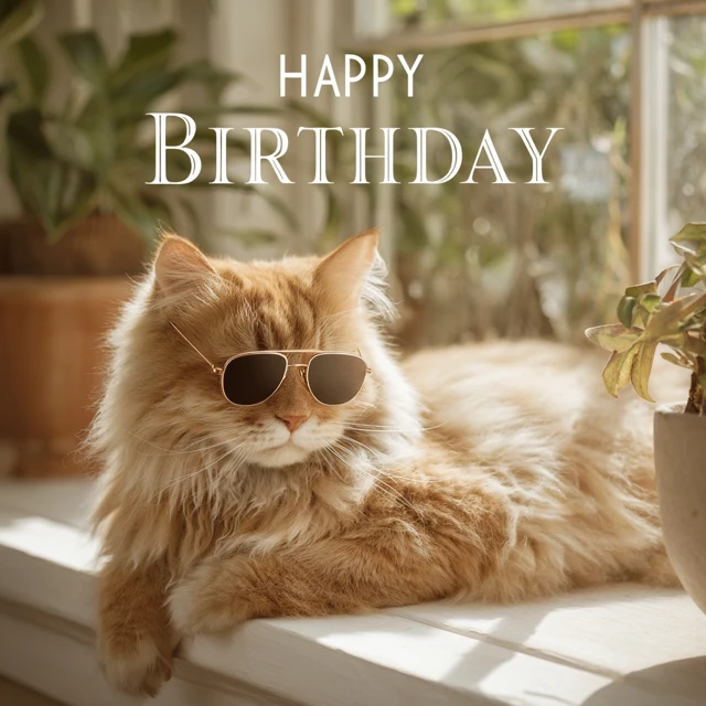 Ginger Cat Birthday Vintage Sunglasses Sunlight