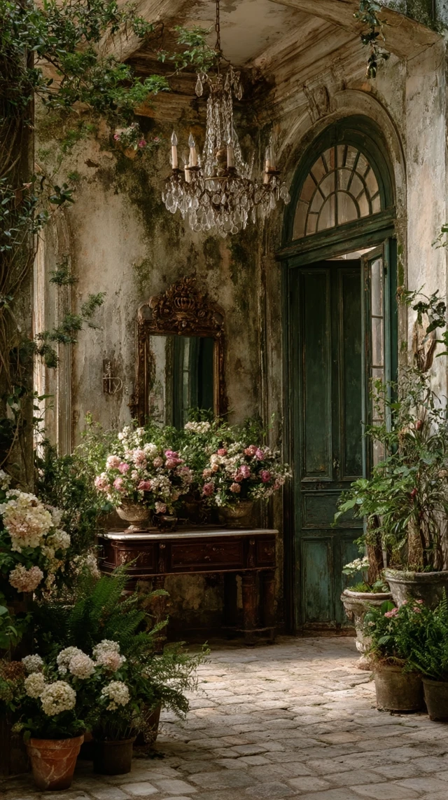 French Chateau Interior Romantic Mystery