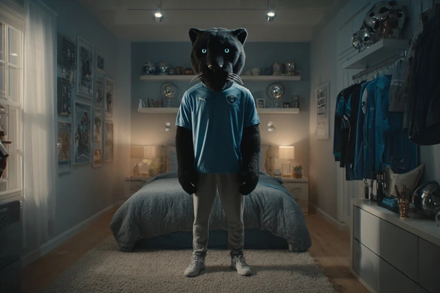 Puma Head Man in Bedroom Football Theme