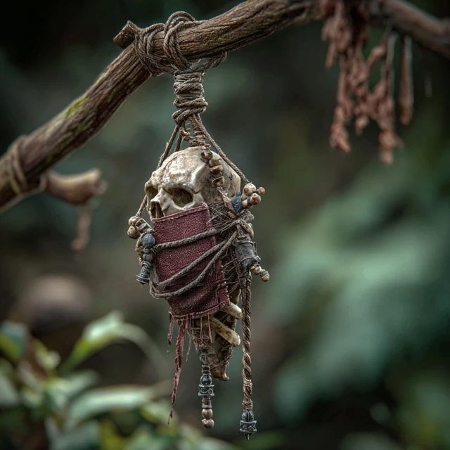 DND Necromancy Bone Charm Evil Artifact Forest