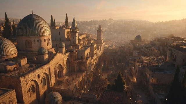 King David Dancing in Jerusalem at Golden Hour