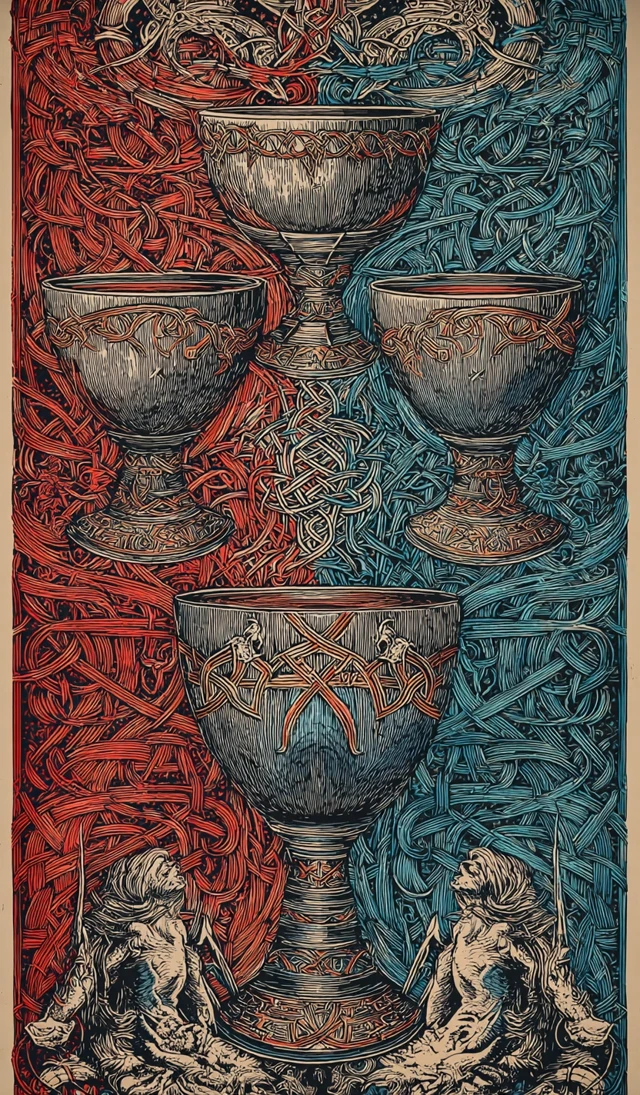 Norwegian Folklore Boy and Girl with Goblets