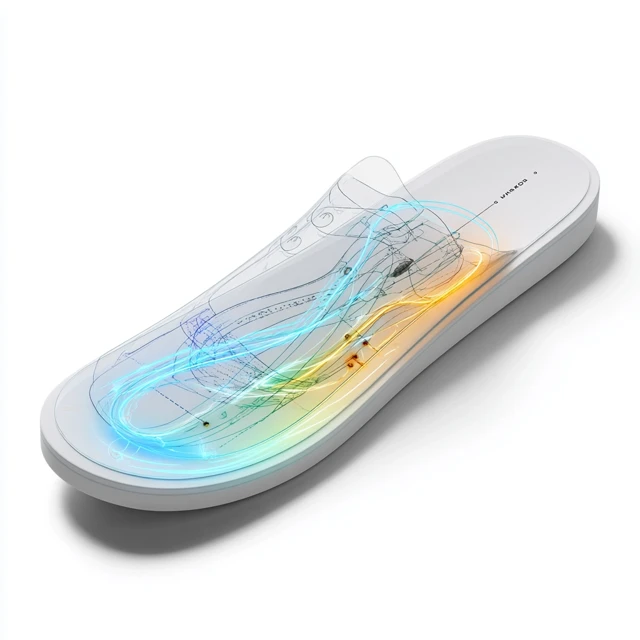 Tech Insole Modern Line Drawing White Fluorescent