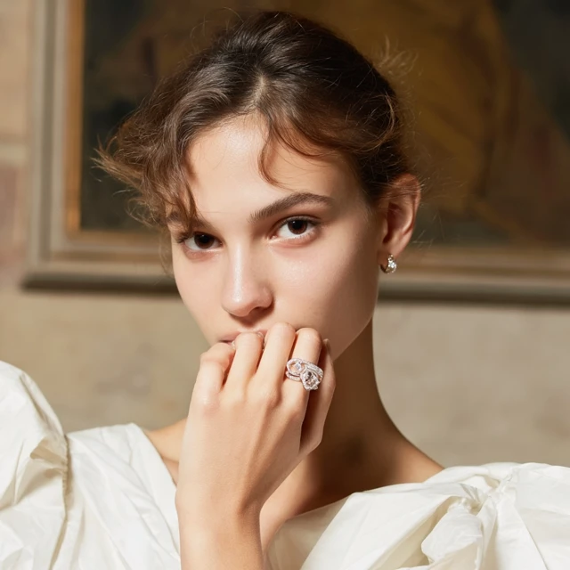 Elegant Woman with Diamond Jewelry