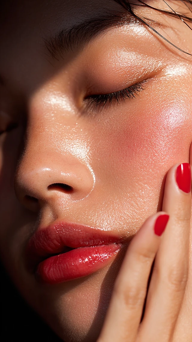 Asian Woman Face Closeup Skincare