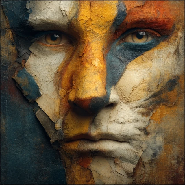 Painted Face Abstract Portrait Art