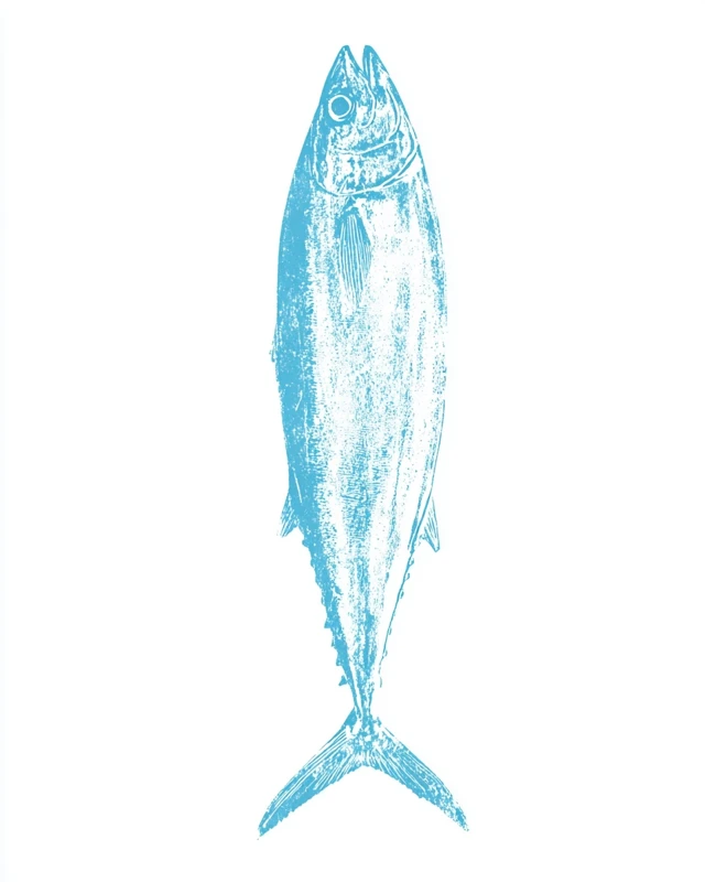 Vintage Mackerel Fish Illustration Retro Naturalist