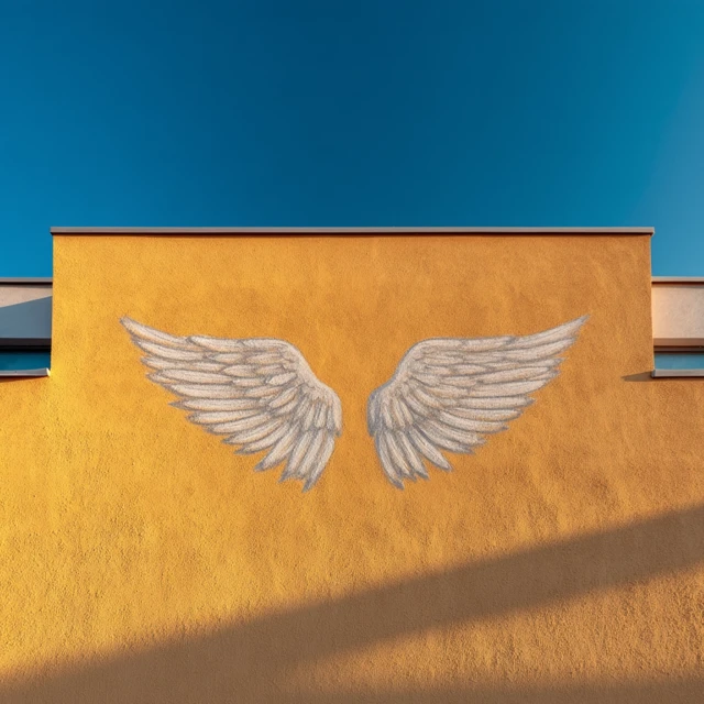 Angel Wings Graffiti on Israeli Building Architecture