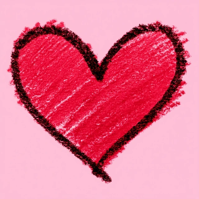 Heart Drawn with Lipstick