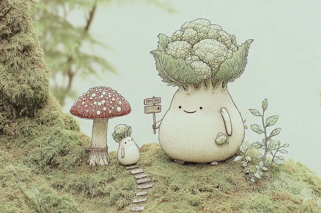 Brassica Forest Whimsical Illustration