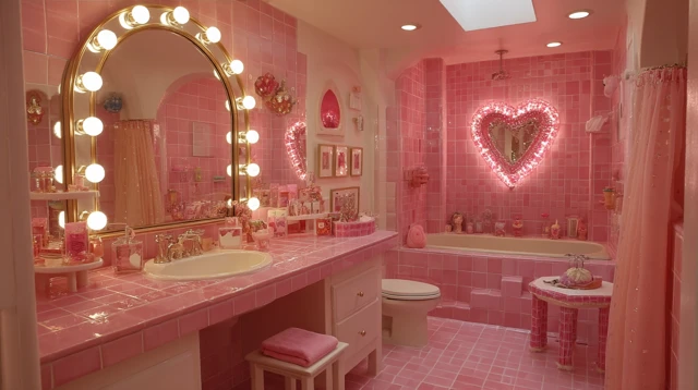 Pink Bathroom Interior Dreamy Aesthetic Design
