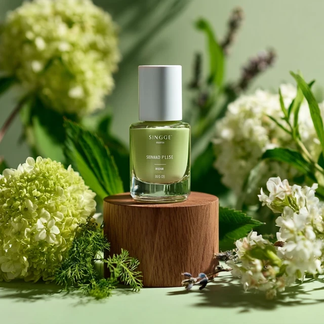 Nail Polish Product Photography with Flowers Herbs