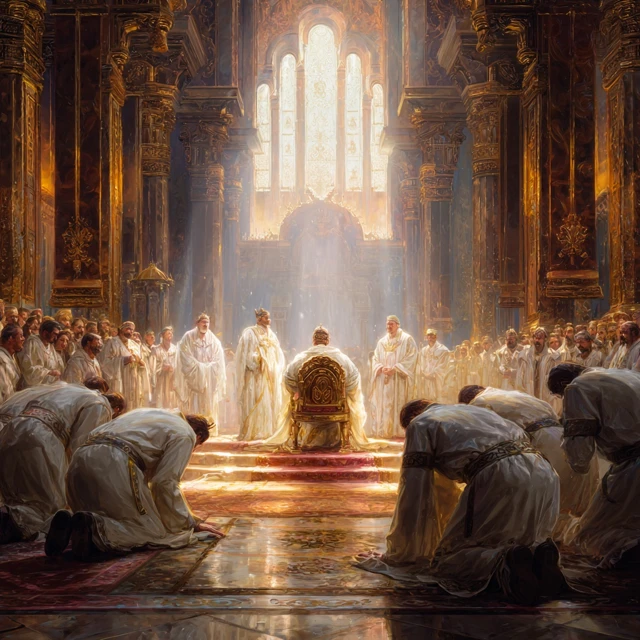 Royal Prayer Heavenly Palace Illustration