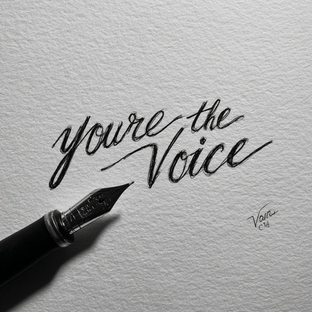 Youre the Voice Handwritten Ink Art