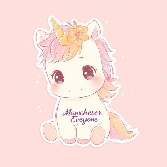 Cute Chibi Unicorn Kawaii Art Pastel Colors