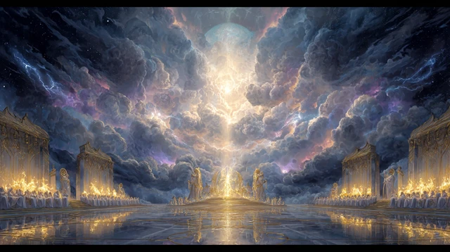 Heavenly Throne Room Divine Scene Art