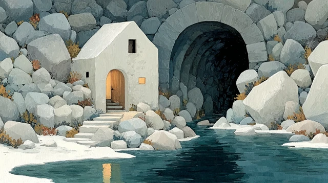 Cave House Illustration Art
