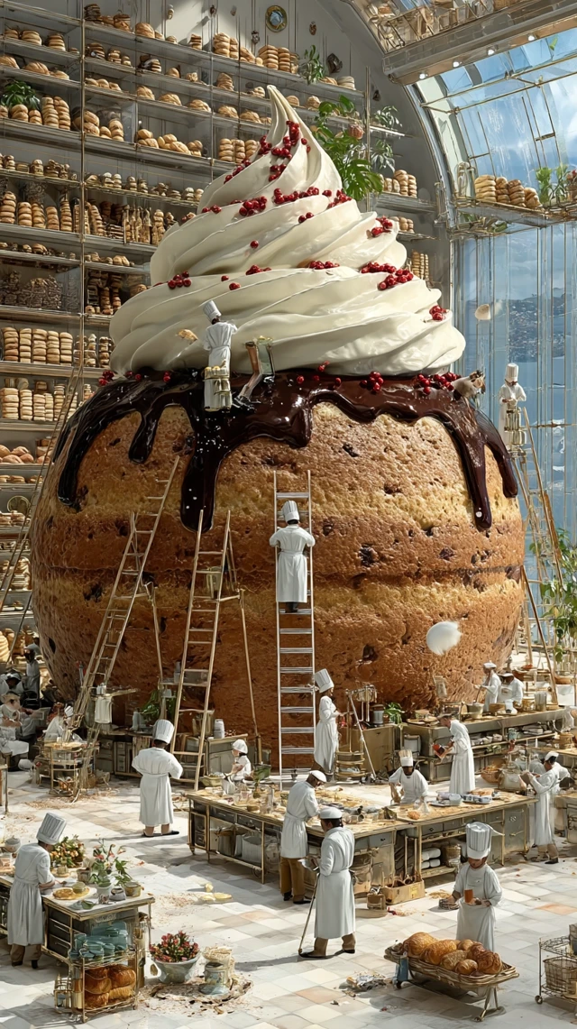 Surreal Cake Bakery Scene Miniature Chefs Decorating