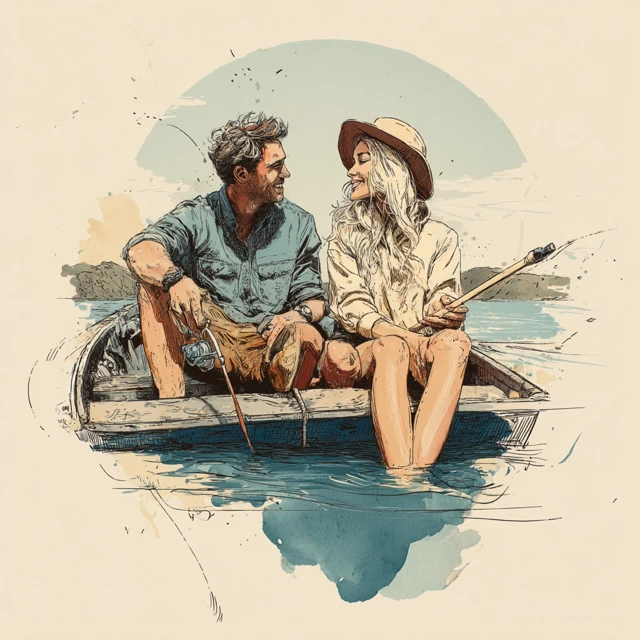 Couple Fishing Together Artsy and Romantic Dating