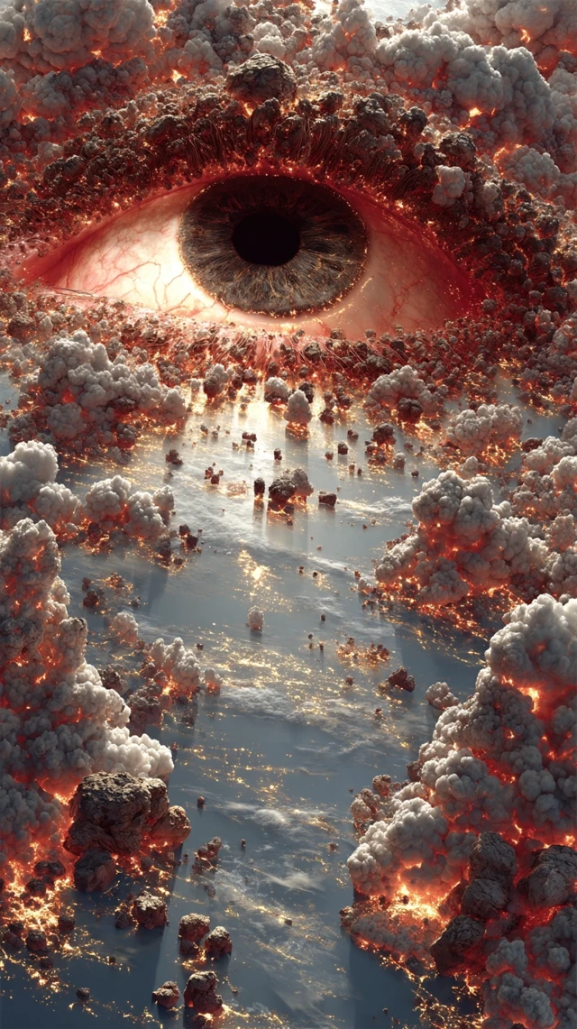 Surreal Meteor Storm Earth Impact Dal Inspiration